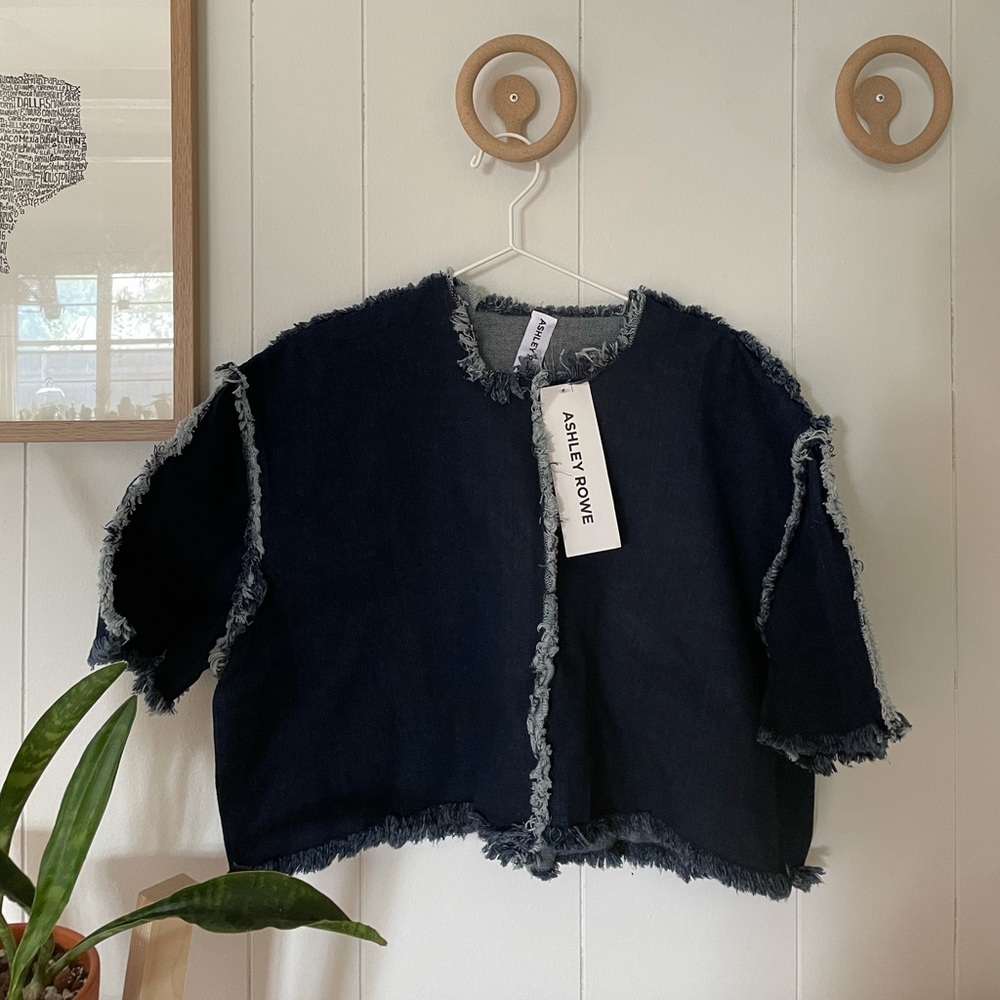 Ashley Rowe Oversized Denim Crop Top